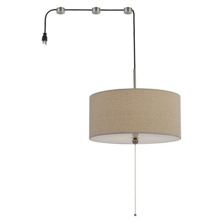 Cal Lighting 60W X 2 Swag Drum Pendant Fixture With 15Ft Cord With Plug And 3 Cord FX-3628-SW2